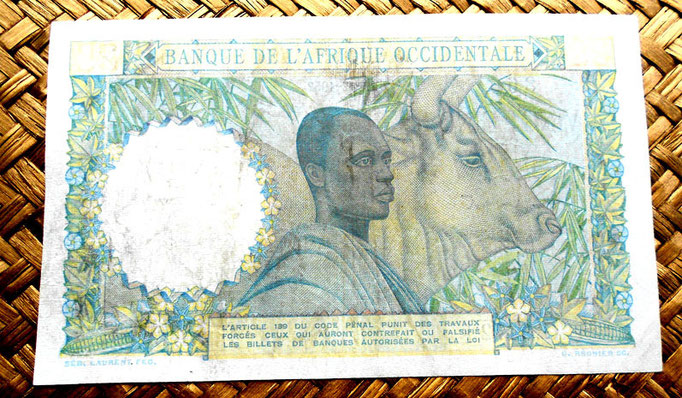 French West Africa 25 francos 1952 reverso