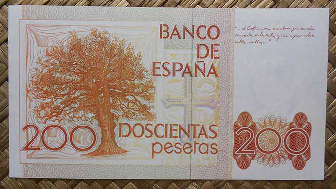 España 200 pesetas 1980 pk.156 reverso