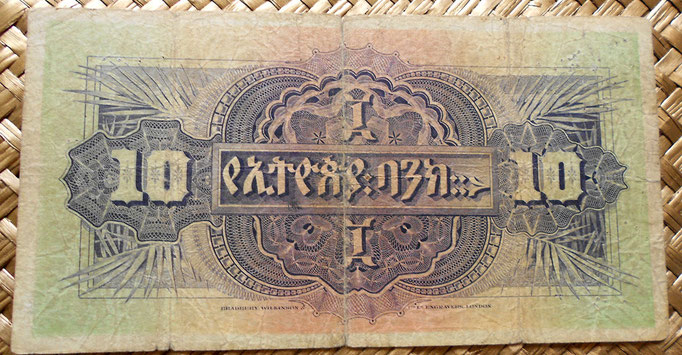 etiopia 10 thaler 1932 reverso