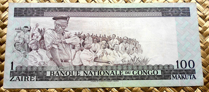 Congo 100 makutas 1967 reverso