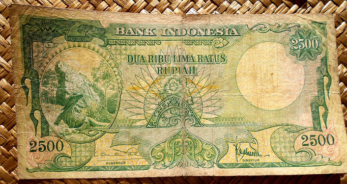 Indonesia 2500 rupias 1957 anverso