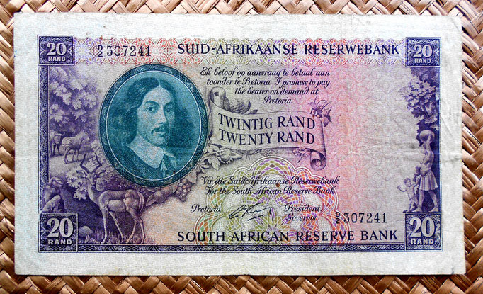 Sudáfrica 20 rand 1962 (176x102mm) anverso