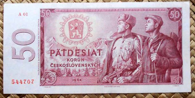 Checoslovaquia 50 korun 1964 anverso