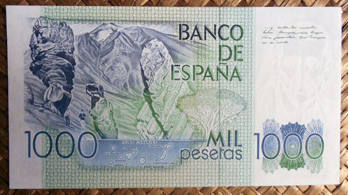 España 1.000 pesetas 1979 pk.158 reverso