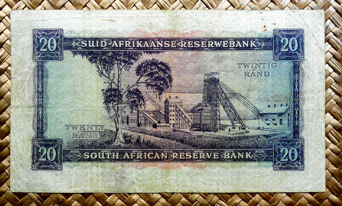 Sudáfrica 20 rand 1962 reverso