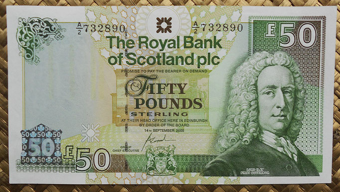 Escocia 50 pounds 2005 (155x85mm) pk.367 anverso