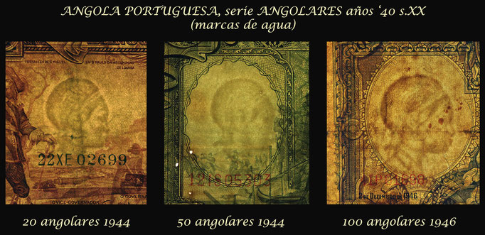 Angola colonial serie angolares años '40 marcas de agua