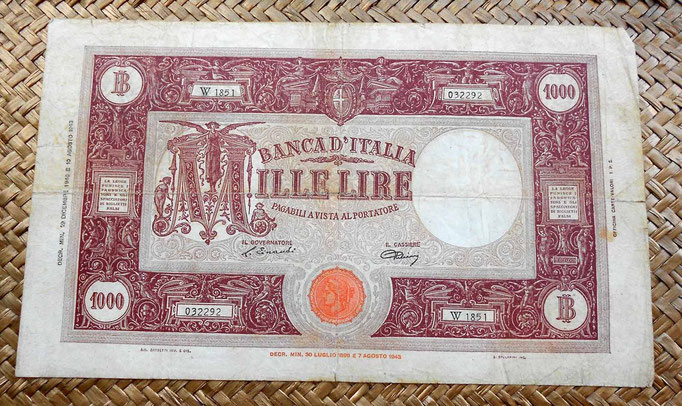 Italia 1000 liras 1946 anverso