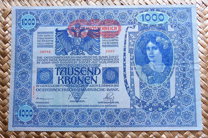 Imperio Austrohúngaro 1000 coronas 1902 anverso
