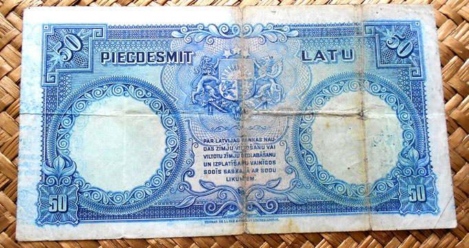 Letonia 50 latu 1934 reverso