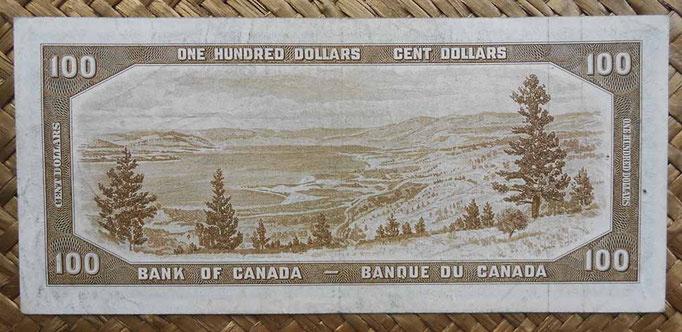 Canada 100 dollars 1954 -Devil's Hair- pk.72a reverso