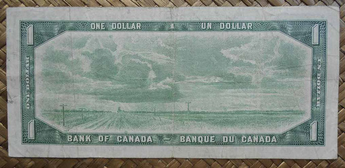 Canada 1 dollar 1954 pk.74b reverso