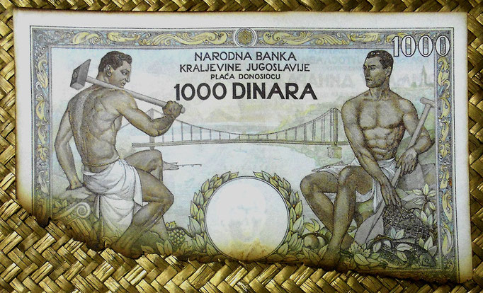 Yugoslavia 1000 dinares 1935 pk.33 reverso I