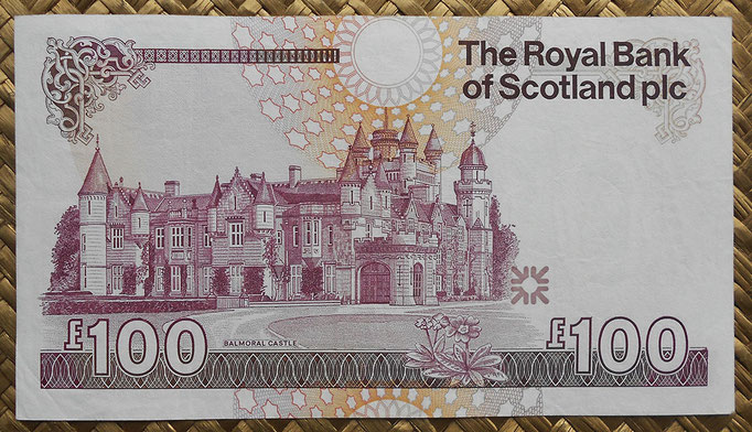 Escocia 100 pounds 1999 (169x94mm) pk.350c reverso