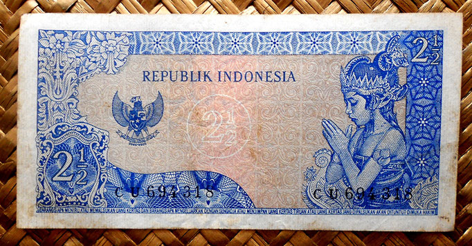 Indonesia 2'5 rupias 1964 pk. 81b reverso