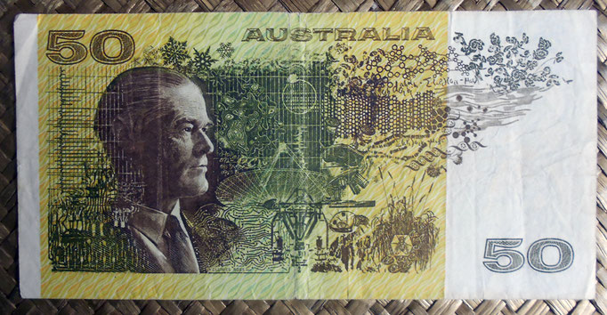 Australia 50 dollars 1973 pk.47a reverso