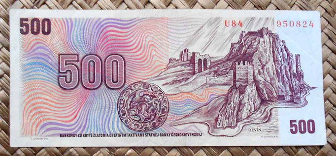 Checoslovaquia 500 korun 1973 reverso