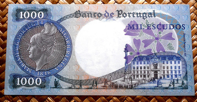 Portugal 1000 escudos 1967 reverso