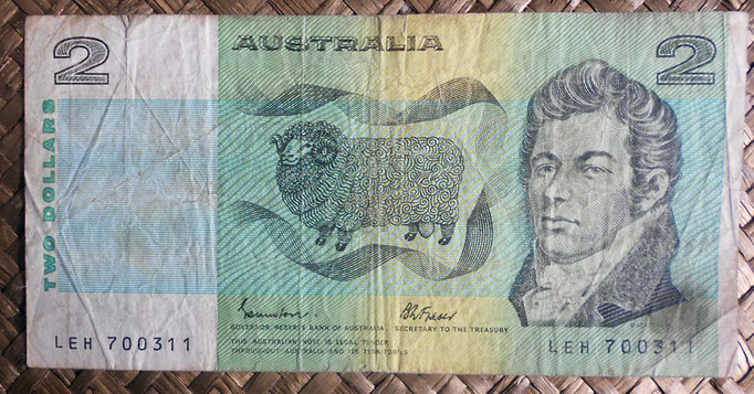 Australia 2 dollars 1985 (145x72mm) pk.43e  anverso