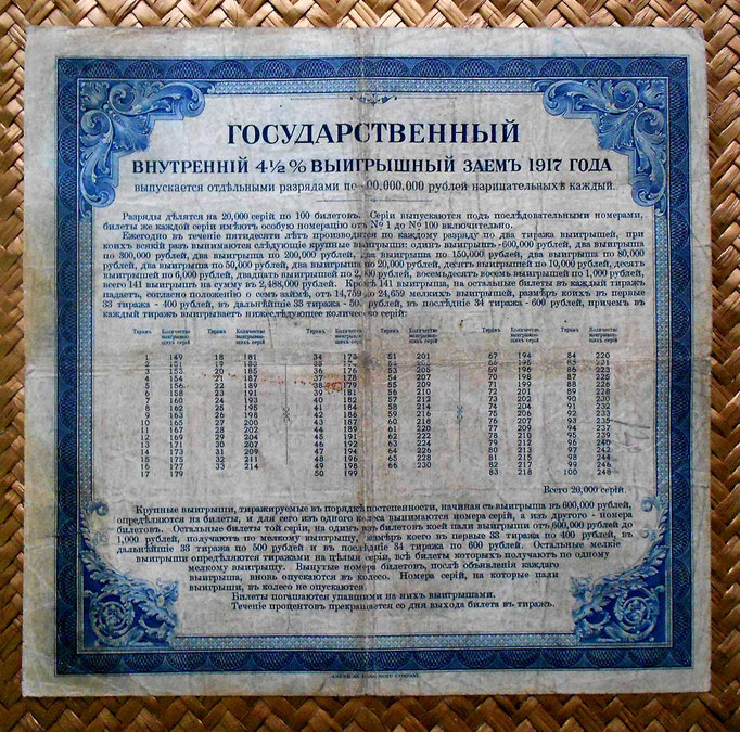 Rusia Siberia Bono azul 200 rublos 1920 Almirante Kolchak RSFSR reverso 
