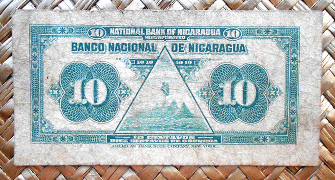 Nicaragua 10 centavos de cordoba 1918 reverso