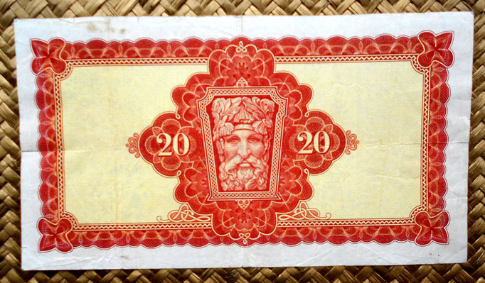 Irlanda 20 pounds 1976 (205x113mm) reverso