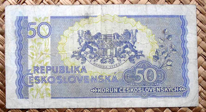 Checoslovaquia 50 korun 1945 reverso