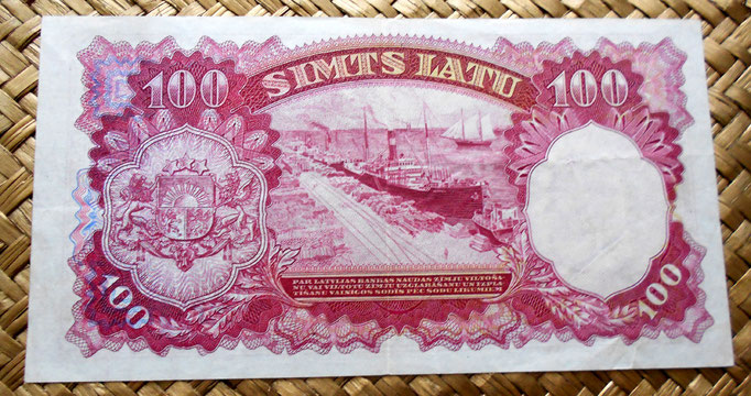 Letonia 100 latu 1939 reverso