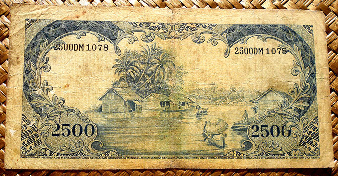 Indonesia 2500 rupias 1957 reverso