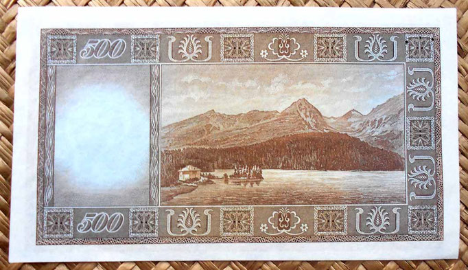Checoslovaquia 500 korun 1946 reverso