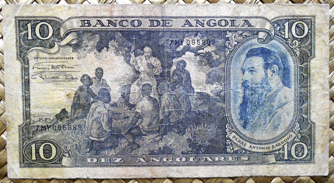 Angola colonial 10 angolares 1946 (144x74mm) pk.78 anverso