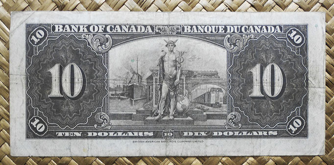 Canada 10 dollars 1937 pk.61c reverso