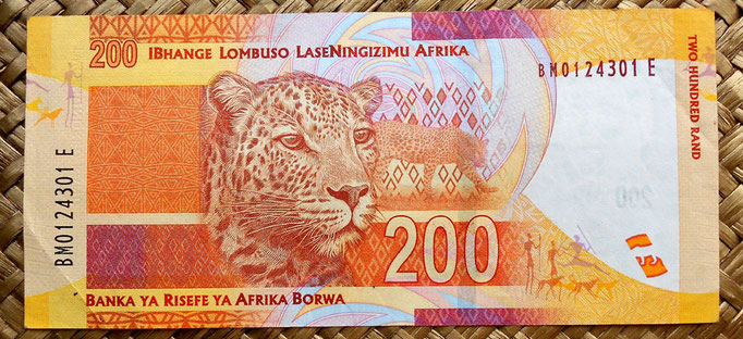 Sudáfrica 200 rand 2012 reverso