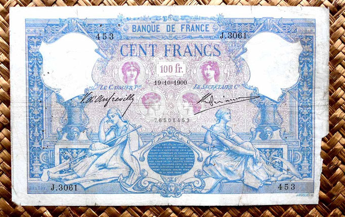 Francia 100 francos Bleu et Rose 1900 anverso