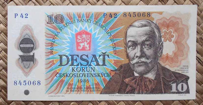 Checoslovaquia 10 korun 1986 anverso