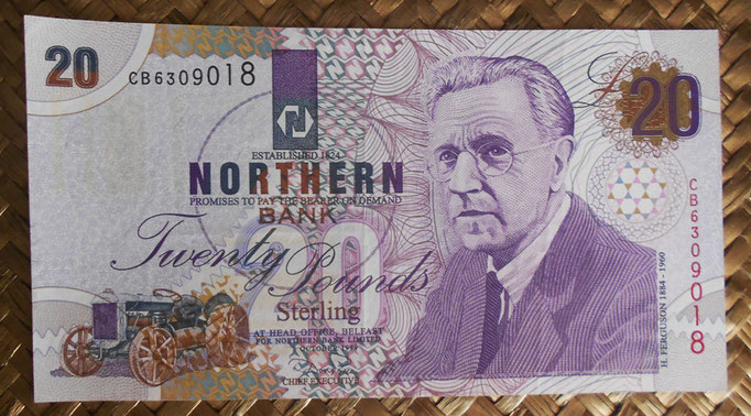 Irlanda del Norte 20 libras 1999 Northern Bank (150x80mm) pk.199b anverso