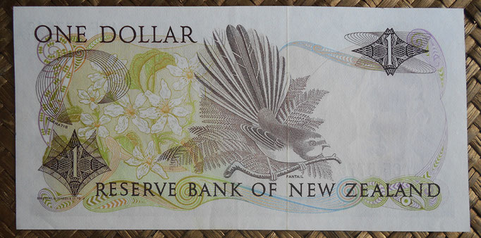 Nueva Zelanda 1 dollar 1981-85 pk.169a reverso