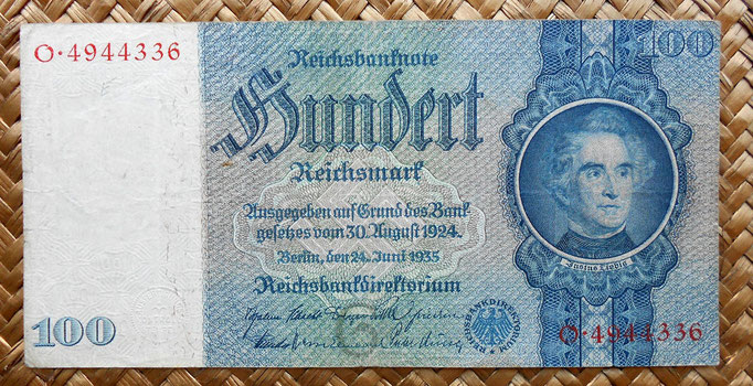 Alemania 100 reichsmark 1935 anverso
