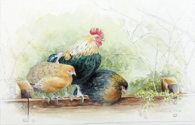 wat zie ik daar, aquarel