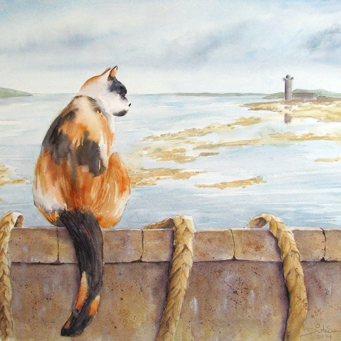 torenmeditatie, aquarel 50 x 50 cm