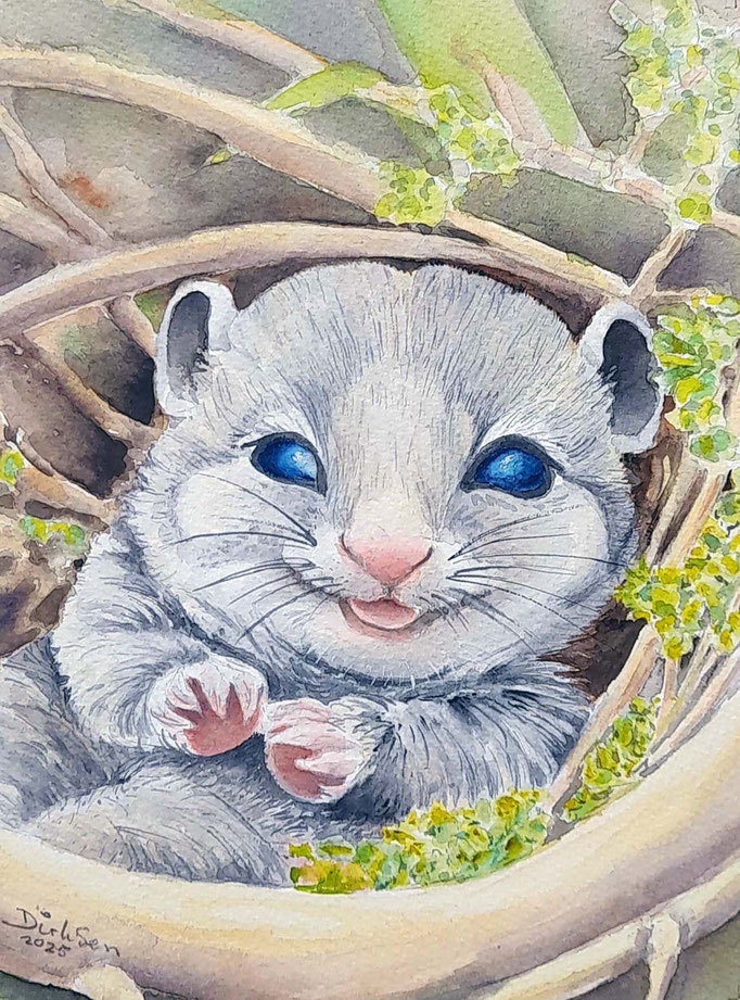 happy face, aquarel zonder glas 18 x 24 cm