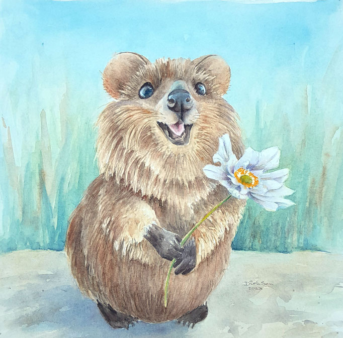voor jou, aquarel zonder glas 20 x 20 cmn.t.k.