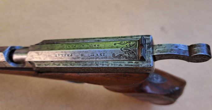 pistolet à un coup Prelat vue du canon sytéme fermé 