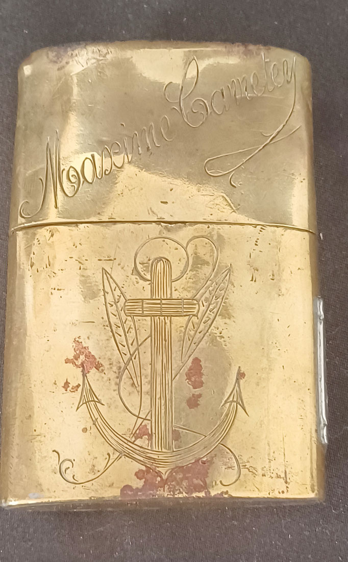 briquet fort de la Pompelle gravé Maxime Carretey 