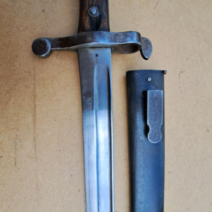 Baïonnette pour fusil Guedes 1885 portugais ou Kropatschek 1886