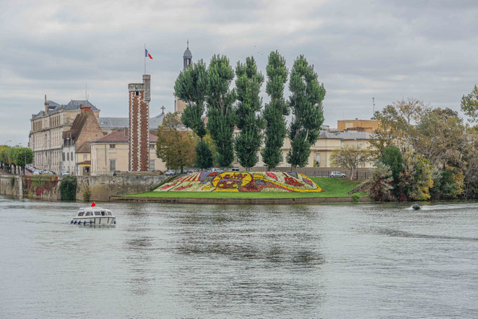 Blick auf das bunte Chalon-sur-Saône