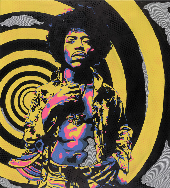 Jimi Hendrix - In Trance  (2022) - 120 x 110 cm - Acryl und Lack auf Leinwand - erhältlich