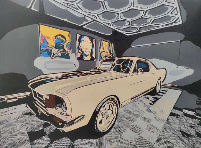 Ford Mustang (2023) - 200 x 150 cm - Acrylic on canvas - available