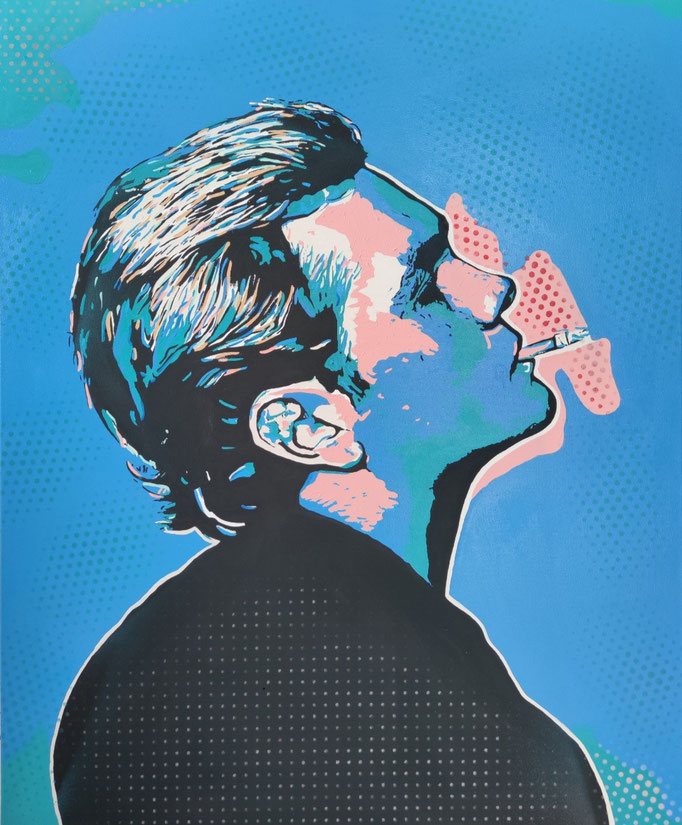 Leon Löwentraut smokin´ a cigarette (2021) - 110 x 90 cm - Acryl auf Leinwand - erhältlich 