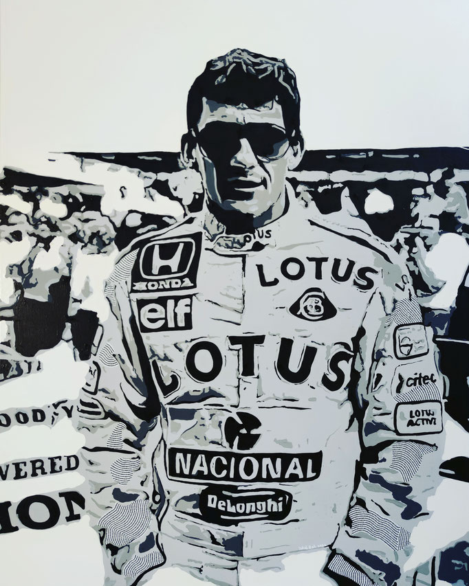 Ayrton Senna (2022) - 100 x 80 cm - Acryl und Lack auf Leinwand - Bonn